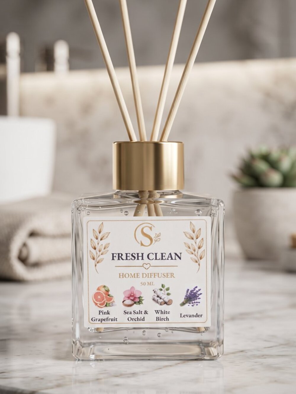 Home Reed Diffuser - Fresh Clean 50ML - Picture 6 of 10